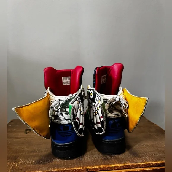 Adidas x Jeremy Scott Totem Pole Wings Sneakers Size 10 US Rare JS Tribal - Picture 7 of 13